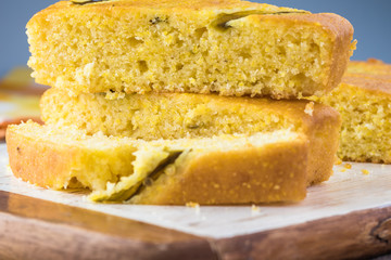 Hatch chili pepper cornbread.