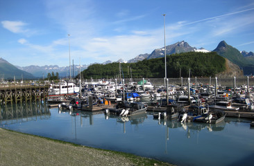 Fototapeta na wymiar Boat Harbor at Valdez Alaska