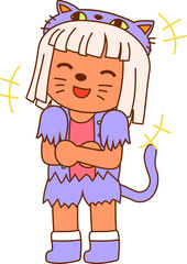 Halloween wolves cat girl