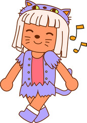 Halloween wolves cat girl