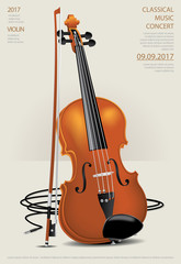 Naklejka na ściany i meble The Classical Music Concept Violin Vector Illustration