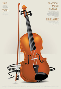 The Classical Music Concept Violin Vector Illustration