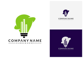 Bulb city logo template, Building Idea logo template, Modern Bulb City logo designs concept