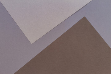 Color papers geometry composition background with gray and brown trendy color tones