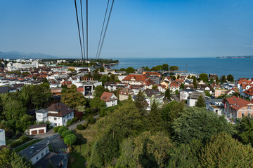 Blick auf Bregenz und Bodensee vom Pfänder aus