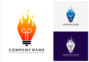 Hot Idea logo designs, Bulb Idea logo symbol, Spirit Inspire logo designs concept