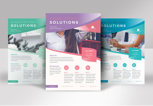 Business Flyer Layout with Gradients