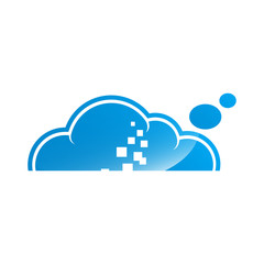 blue cloud symbol ,big data cloud logo,big cloud technology logo. CLoud data management vector logo