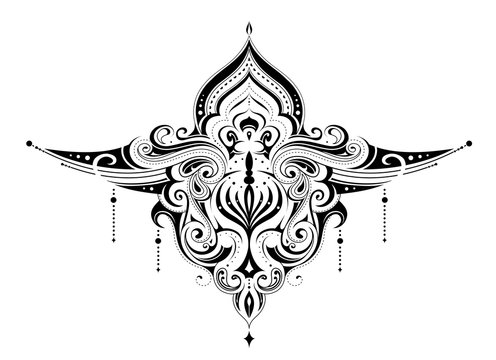 Naklejka Elegant henna tattoo ornament