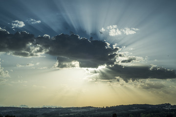 sky, sunset, sun, clouds, cloud, nature, sunrise, light, sea, blue, landscape, evening, storm, dramatic, rain, sunlight, weather, dawn, dark, beautiful, morning, ocean, twilight, night, color,Sunrise,
