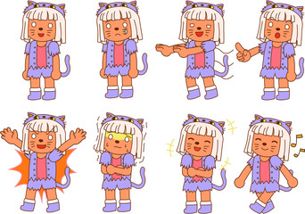 Halloween wolves cat girl set