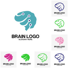 Set of Brain logo vector