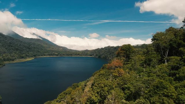 4K Drone Footage of Danau Buyan Lake in North Bali