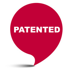 red vector bubble banner patented