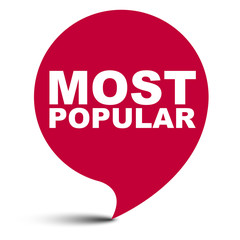 red vector bubble banner most popular