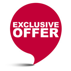 red vector bubble banner exclusive offer