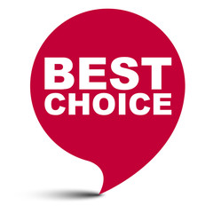 red vector bubble banner best choice