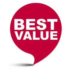 red vector bubble banner best value