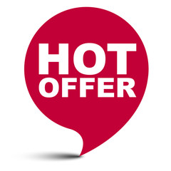 red vector bubble banner hot offer