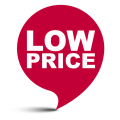 red vector bubble banner low price