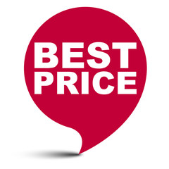 red vector bubble banner best price