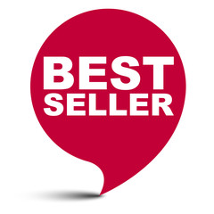 red vector bubble banner best seller
