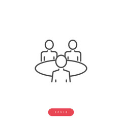 Conference Vector Icon Business Management Related Vector Line Icon. Editable Stroke. 1000x1000 Pixel Perfect.