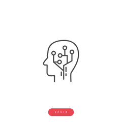 Intelligent Data Vector Icon Business Management Related Vector Line Icon. Editable Stroke. 1000x1000 Pixel Perfect.