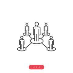 Leadership Icon Vector Business Management Related Vector Line Icon. Editable Stroke. 1000x1000 Pixel Perfect.
