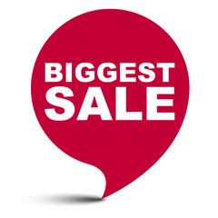 red vector bubble banner biggest sale