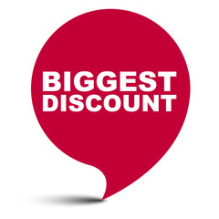 red vector bubble banner biggest discount