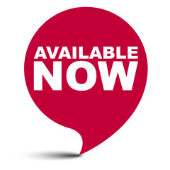 red vector bubble banner available now