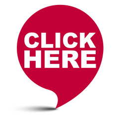 red vector bubble banner click here