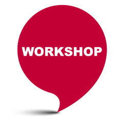 red vector bubble banner workshop