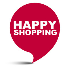 red vector bubble banner happy shopping
