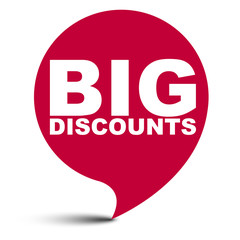 red vector bubble banner big discounts
