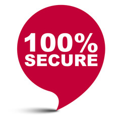 red vector bubble banner 100% secure