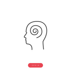 Mental process Vector Icon Business Management Related Vector Line Icon. Editable Stroke. 1000x1000 Pixel Perfect