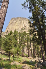 Devil's Tower National Monument, Wyoming, Black Hills, Haze from Wildfires