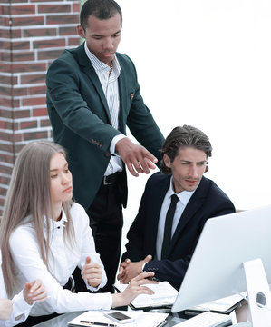 business team discussing business issues in a modern office