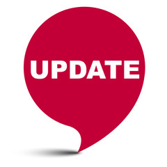 red vector bubble banner update