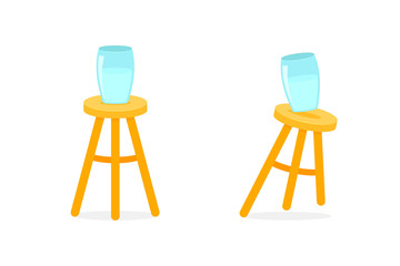 Balanced and unbalanced three legged stool