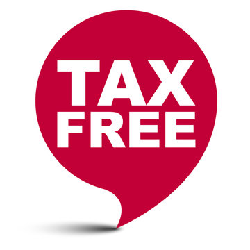 red vector bubble banner tax free