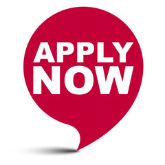 red vector bubble banner apply now