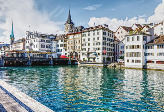 zurich city switzerland z&uuml;rich schweiz z&uuml;richsee postkarte poster postcard