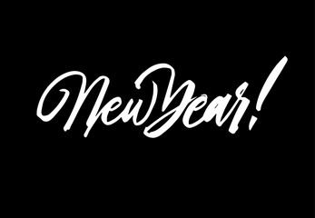 New year 2019 brush pen lettering calligraphy