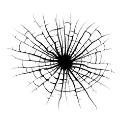 broken window, cracks hole vector design isolated on white background
