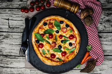 tasty pizza on a the table