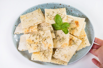 focaccia with fragrant herbs