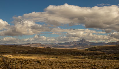 Naklejka premium Karoo winter landscape in the Nieu Bethesda district South Africa image in landscape format with copy space